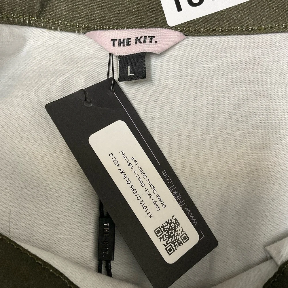 The Kit Cargo Skirt Floral‎ Beach Olive Iris Organic Cotton Twill NWT